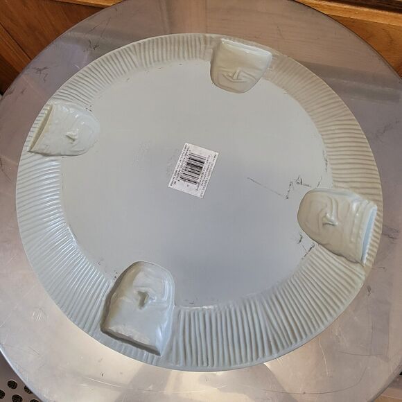 Tiki Serving Platter & Chip Bowl Set‎ Easter Unlimited 2 Pc Green Melamine Party - Picture 11 of 12